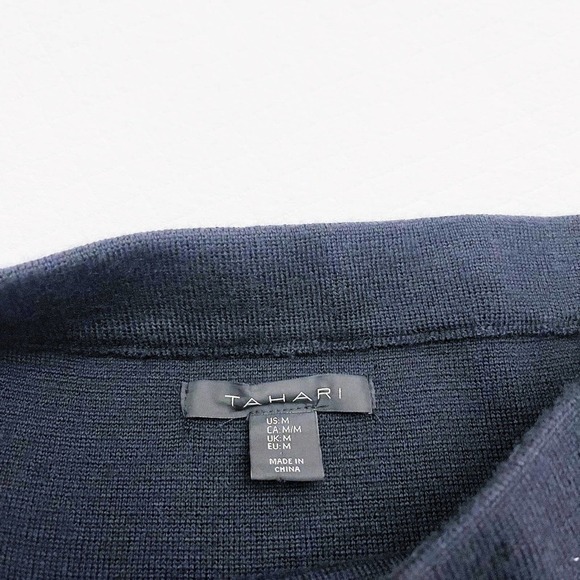 Tahari Black Flared Wool Skater Skirt Ruffled Hem SZM - Picture 3 of 6